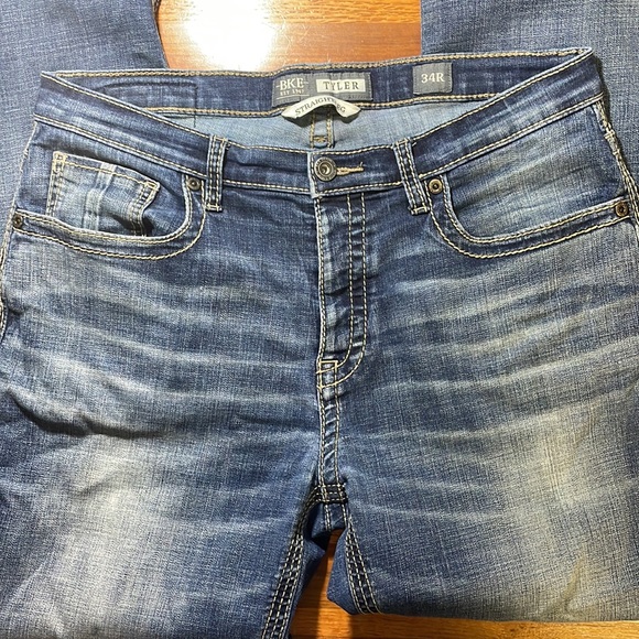 Buckle BKE mens 34x32 Tyler straight fit denim blue jeans EUC - Picture 4 of 8